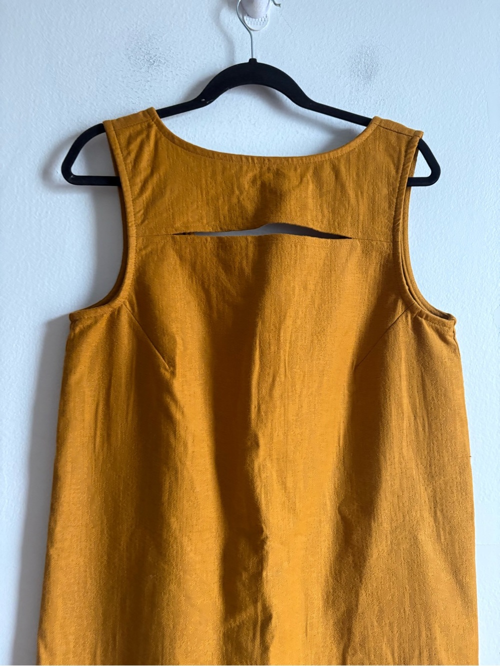 Melow Sz 10 Agave Mustard Yellow Cut Out Knee Length Cotton Dress - Picture 6 of 11